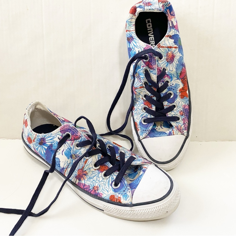 Converse low top watercolor flowers floral 8